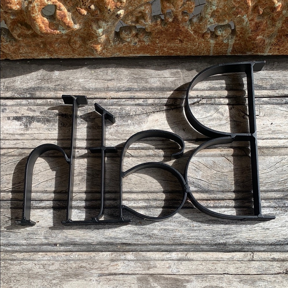 Black Heavy Metal / Wrought Iron Typeset Bath Sign - Picture 4 of 9